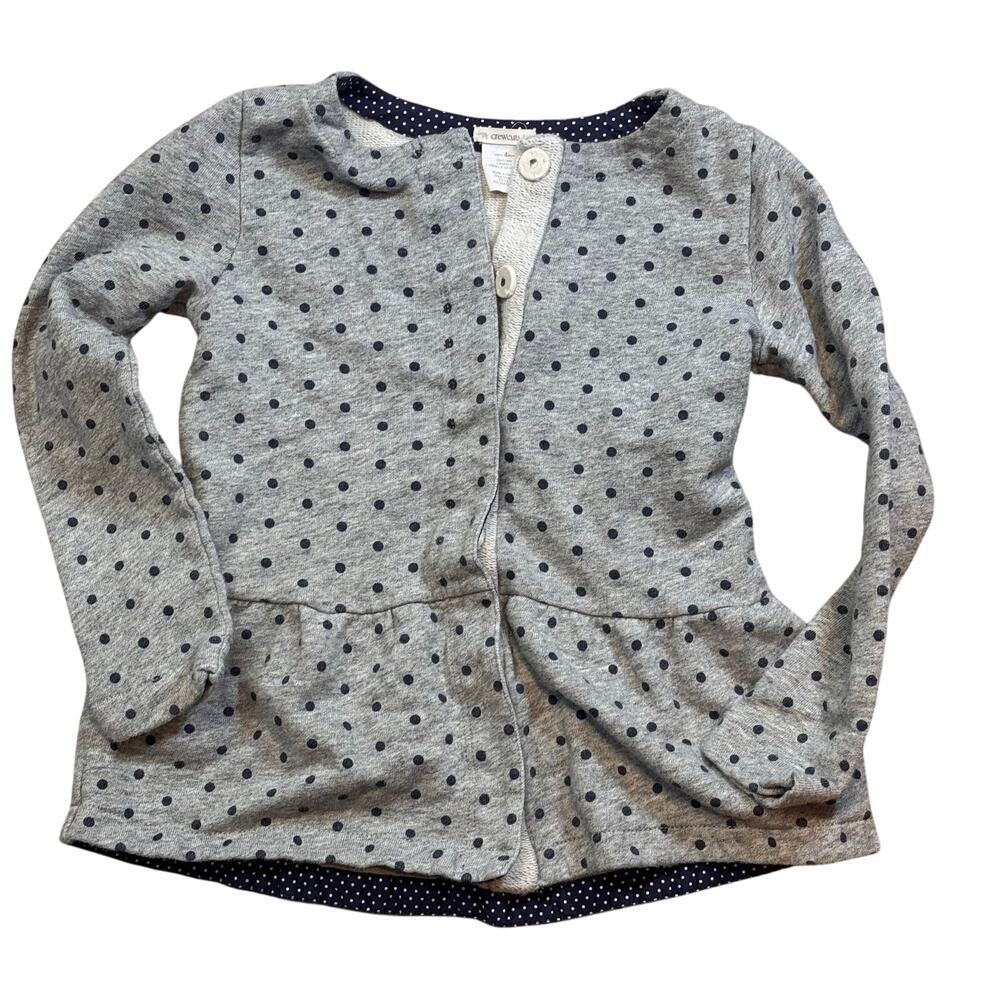 Crewcuts Casual Cardigan Grey Polka Dot Size 12